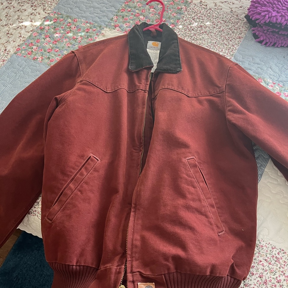 Carhartt Red and Black Performance Jacket with Water-Resistant Fabric